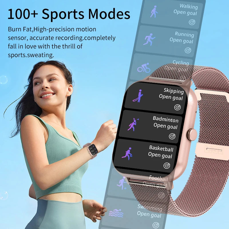 LIGE Women Smartwatch Bluetooth Answer Call Voice Assistant Whatsapp Reminder Men Smart Watch Sports Fitness Waterproof Watches