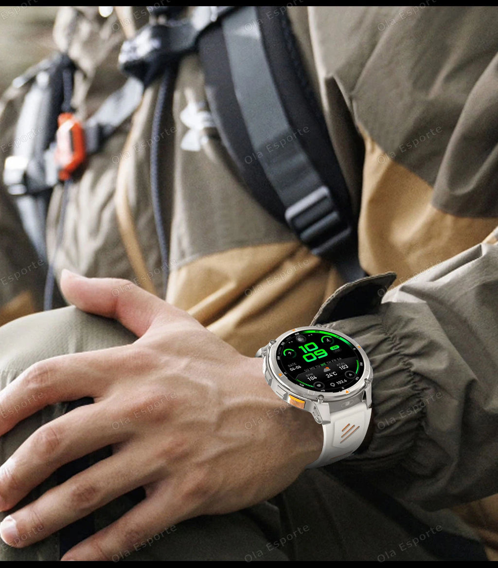 2026 New Military 1100mAh Big Battery Outdoor Smart Watch Men GPS Path Compass 10ATM Waterproof Calls AMOLED HD Sport Smartwatch