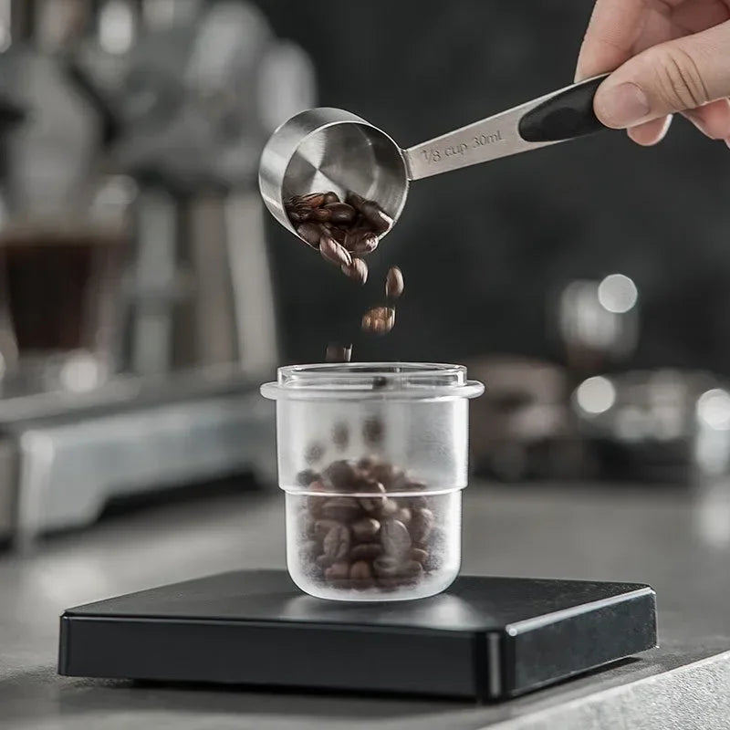 58mm Coffee Portafilter Dosing Cup Black Clear Espresso Sniffing Mug Coffee Dosing Cup Anti-flying powder Coffee Machine tools