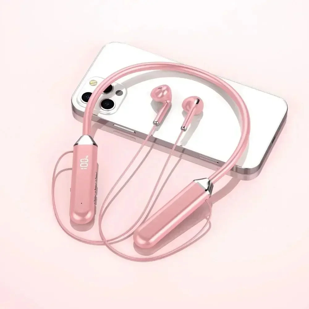 Waterproof Bluetooth Earphone Bluetooth Aluminum Alloy Wireless Headphones With Microphone Bilateral Stereo Neckband Headphones