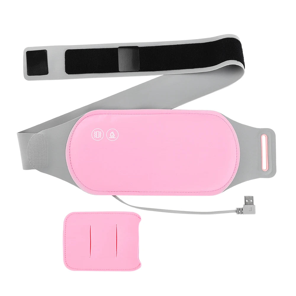 Eelctric Period Cramp Massager Vibrator Heating Pad For Menstrual Warm Uterus Belt Waist Back Massager Women Gift