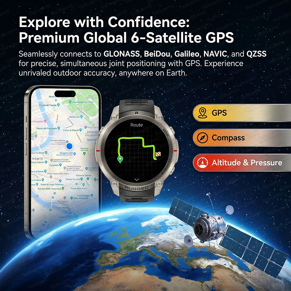 2026New Outdoor GPS Smart Watch Offline Maps Download Compass Tracking 5ATM Waterproof Tactics Sport Smart Bracelet For Men gift