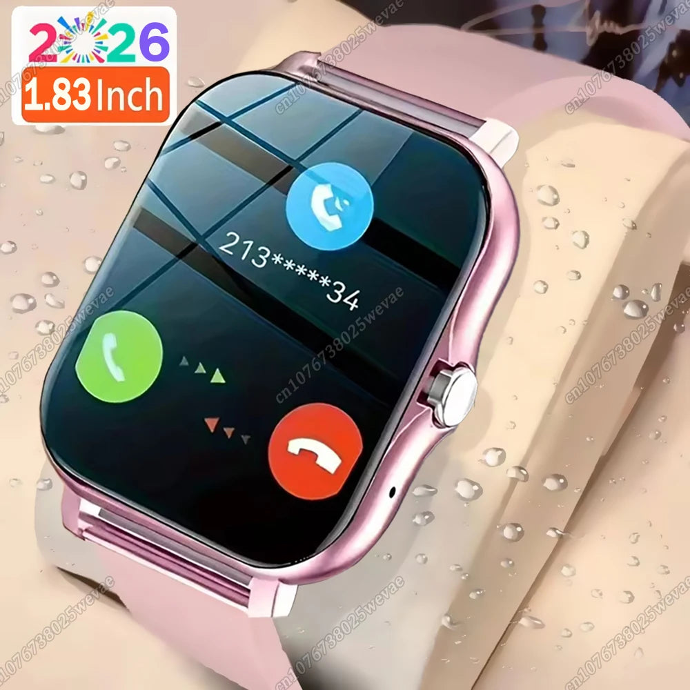 2026 New Smart Watch For Android IOS 1.83Inch Color Screen Bluetooth Call Blood Oxygen/Pressure Monitoring Smart Watch Women Men