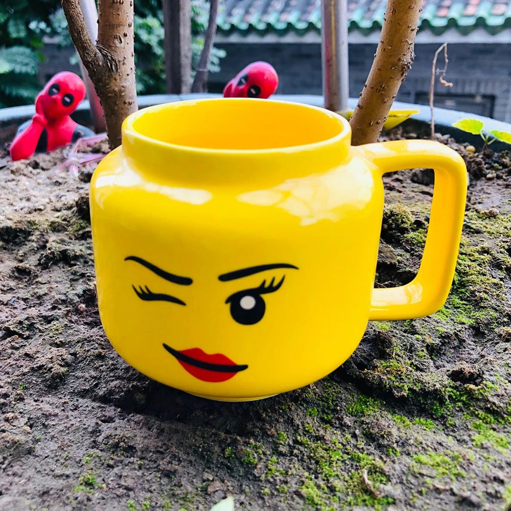 Cute Cartoon 250ML Mug Cups Ceramic Coffee Milk Tea Drinkware Impish Expression Pattern for Couple Friend Christmas gifts Travel