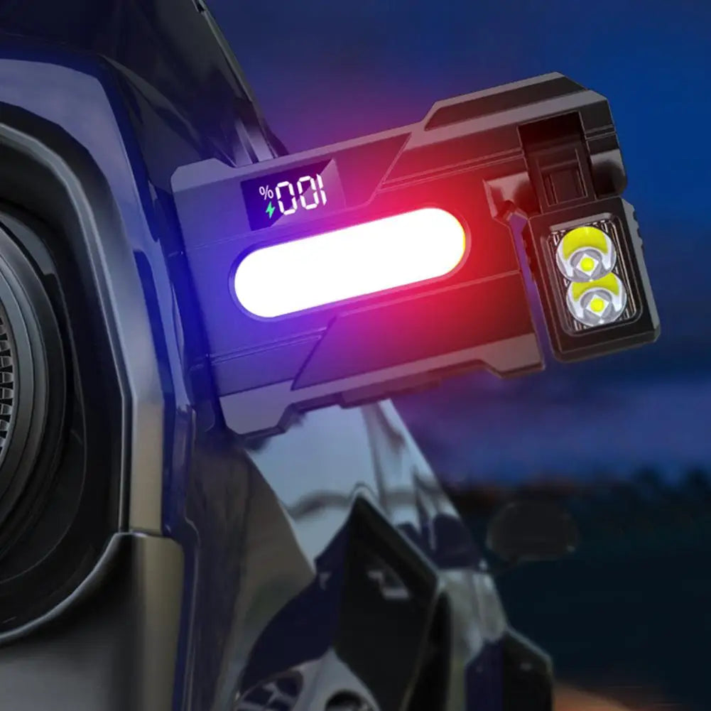 Outdoor Adjustable Angle Flashlight 1200 Lumens COB LED Zoomable Work Light USB Rechargeable Torch for Camping Hiking