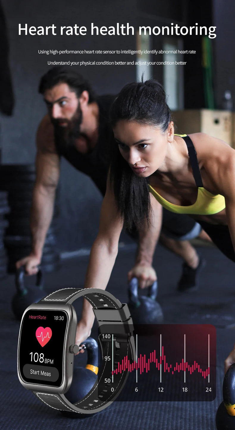 LAXASFIT Smart Watch 2.01-inch AMOLED Curved Display Bluetooth 5.4 Call Voice Assistant Fitness Sports Smartwatch Holiday gifts