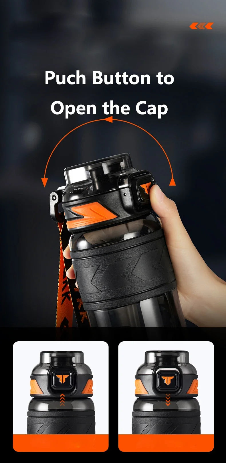 TKK 600/800/1000ml Sports Watter Bottle Tritan BPA free Straw Portable Leak-proof Plastic Drinkware Outdoor Fitness Kettle