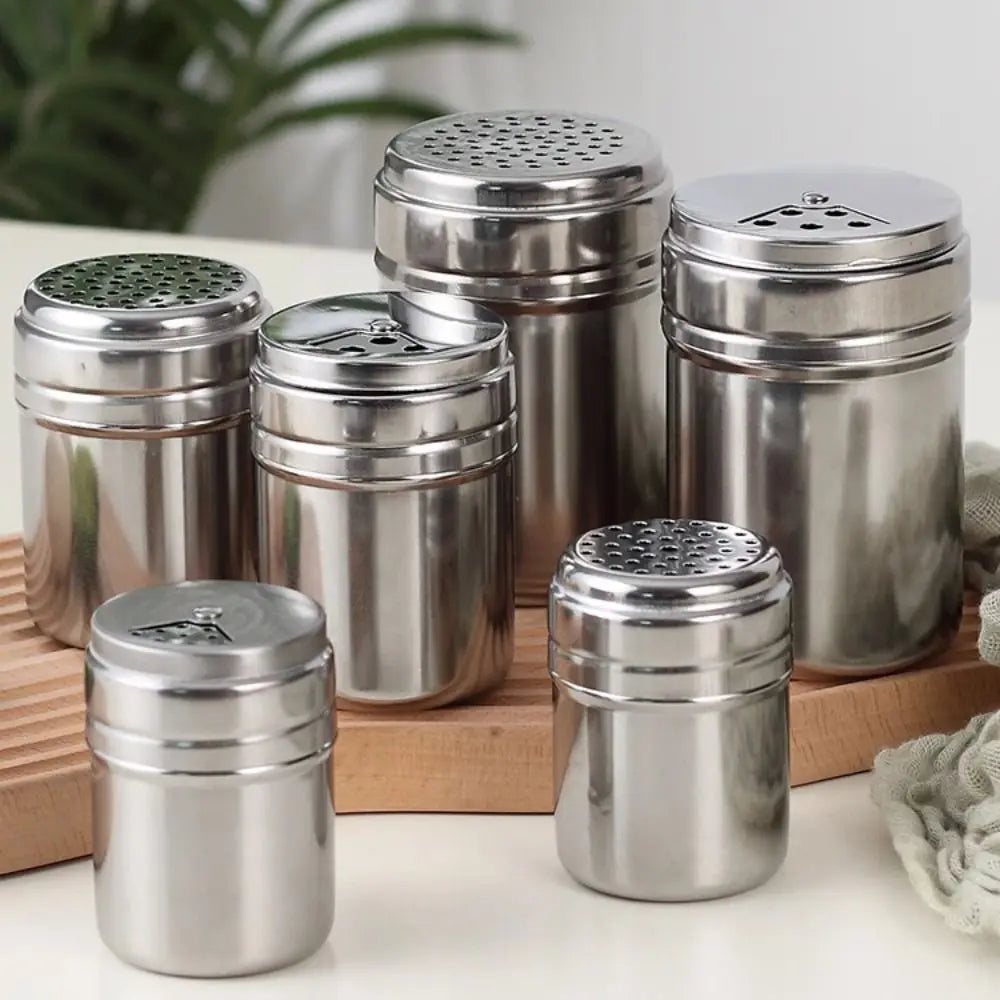 Multi-purpose Stainless Steel Seasoning Jar Salt Sugar Bottle Rotating Cover Spice Pepper Shaker Spice Jar Kitchen Gadgets
