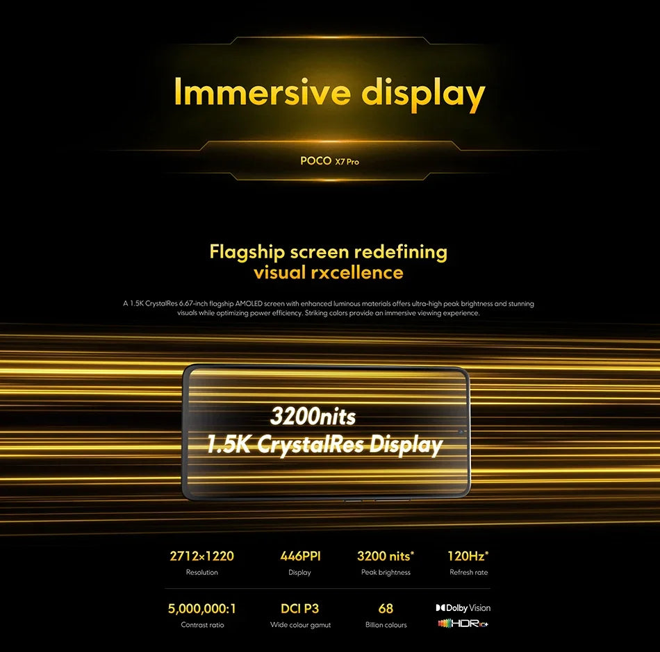 UK Version POCO X7 Pro Smartphone Dimensity 8400-Ultra 6000mAh 90W Charge 50MP camera with OIS 120Hz NFC 5G
