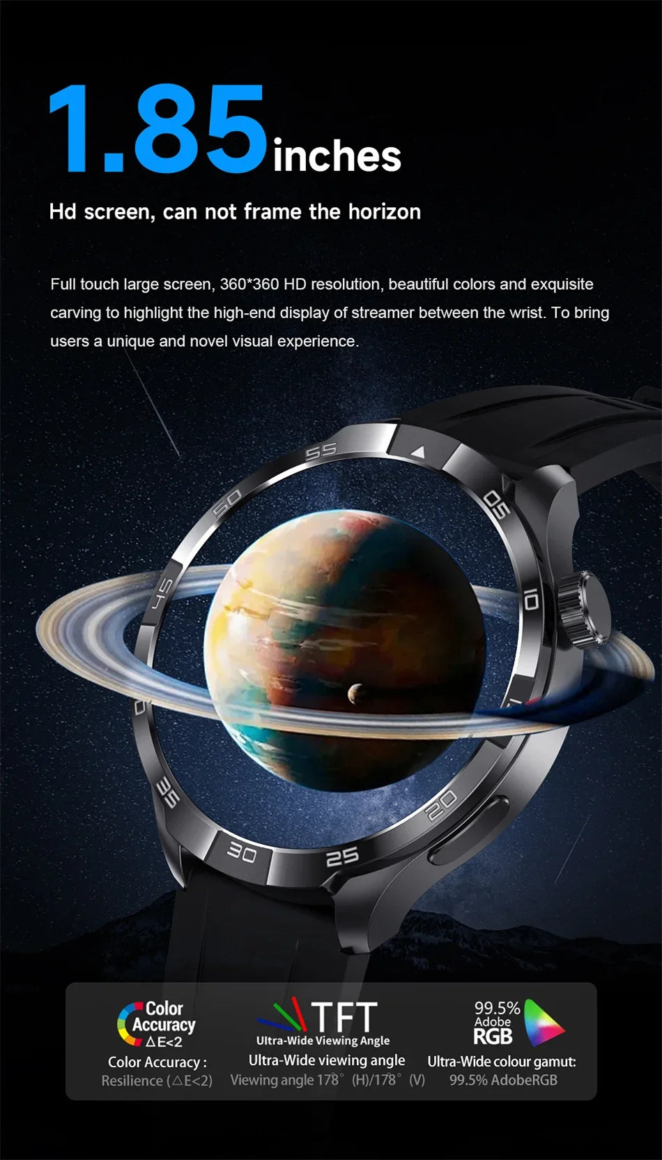 2026 Smart Watch Always display AMOLED NFC Bluetooth Call GPS trajectory Waterproof Health Sport Smartwatch Men for Android iOS
