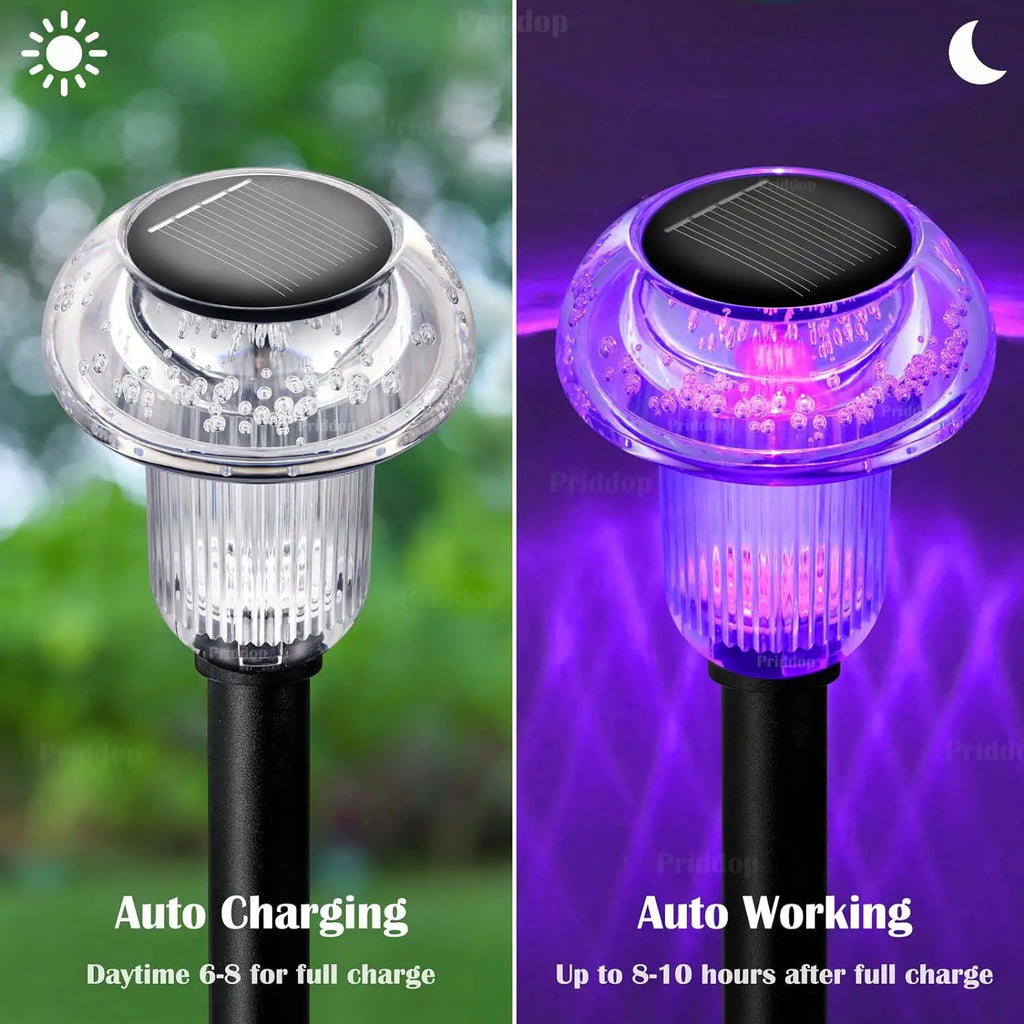 4pcs LED Solar Outdoor Pathway Lights Mushroom Solar Path Walkway Lighting Waterproof For Landscape Yard Lawn Garden Decorative