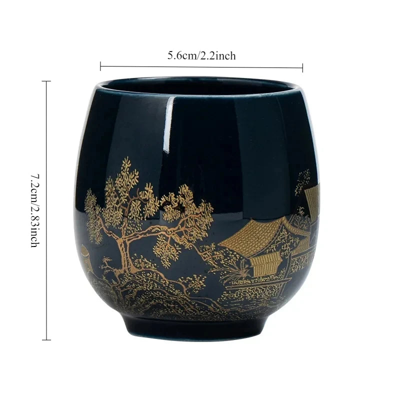 Japanese-style Simple Master Mug Ceramic Tea Bowl Cup Household Jilan Simple Ceramic Large Teacup Tea Set for A Single Cup