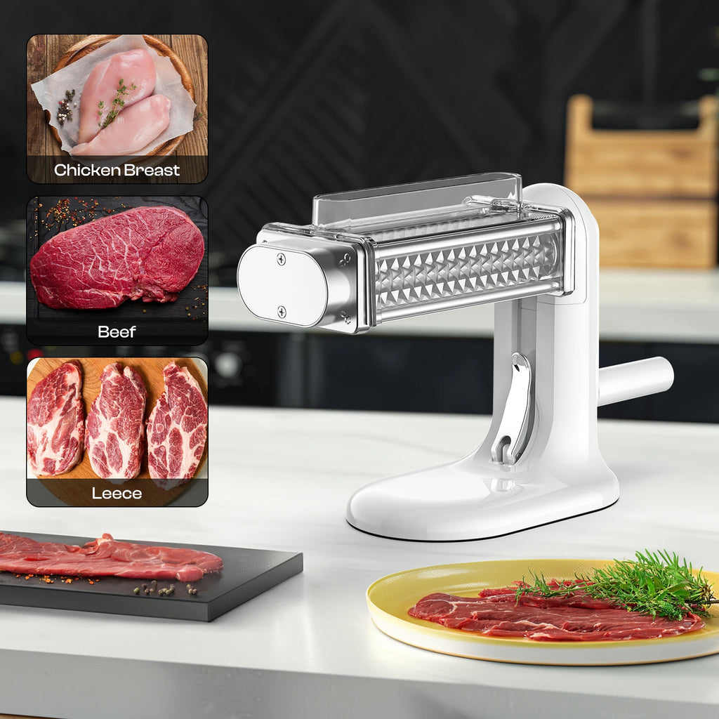 Manual Meat Tenderizer Tool, Meat Tenderizer Machine with Stainless Steel Gear, Steak Flatten Cuber Rolling Meat Poultry Tenderi
