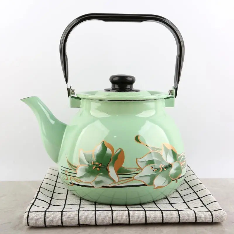 3.5L Large Capacity Porcelain Enameled Tea Pot Perfect for Home or Restaurant Use Tea Kettle Practical and Beautiful