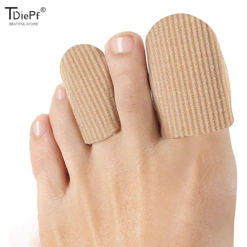 1Pc Toe Tube Corrector Bunions Corn Foot Pain Relief Orthotics Fabric Toe Tube Cover Protector Finger Toe Separator Hallux Valgu