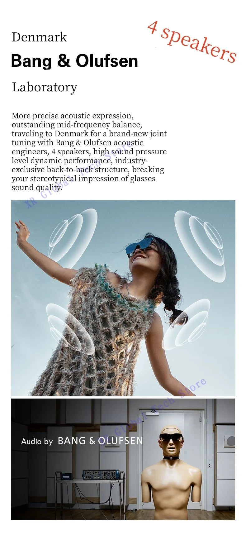 RayNeo Air 4 Pro smart AR glasses,Supports HDR10, 3840Hz, 4 speakers, 1200 nits,Micro-OLED dual-layer screen, clearer