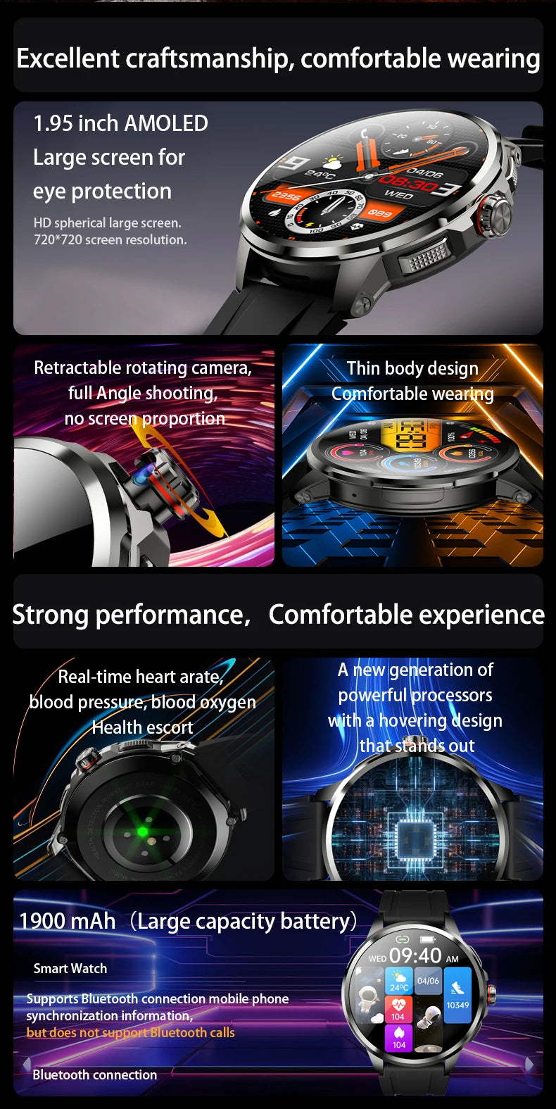 H99 Smart Watch 5G LTE Android 10.0 with 190° Rotary Camera Insert Sim Card Google Play App Download GPS WiFi Heart Rate Tracker