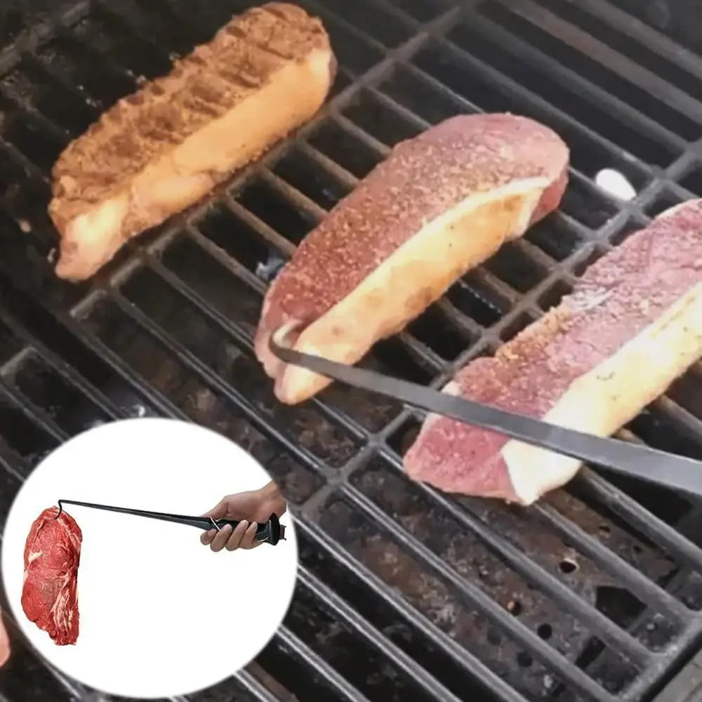 New Stainless Steel BBQ Food Flipper Grill Accessories Cooking Meat Hook Flipper Grilling Outdoor Camping Cooking Grill Tool