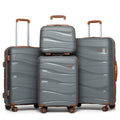 Kono Luggage 4-Piece Lightweight Polypropylene Hard Shell Suitcase Set with TSA Locks & Spinner Wheels - 14"/20"/24"/28"