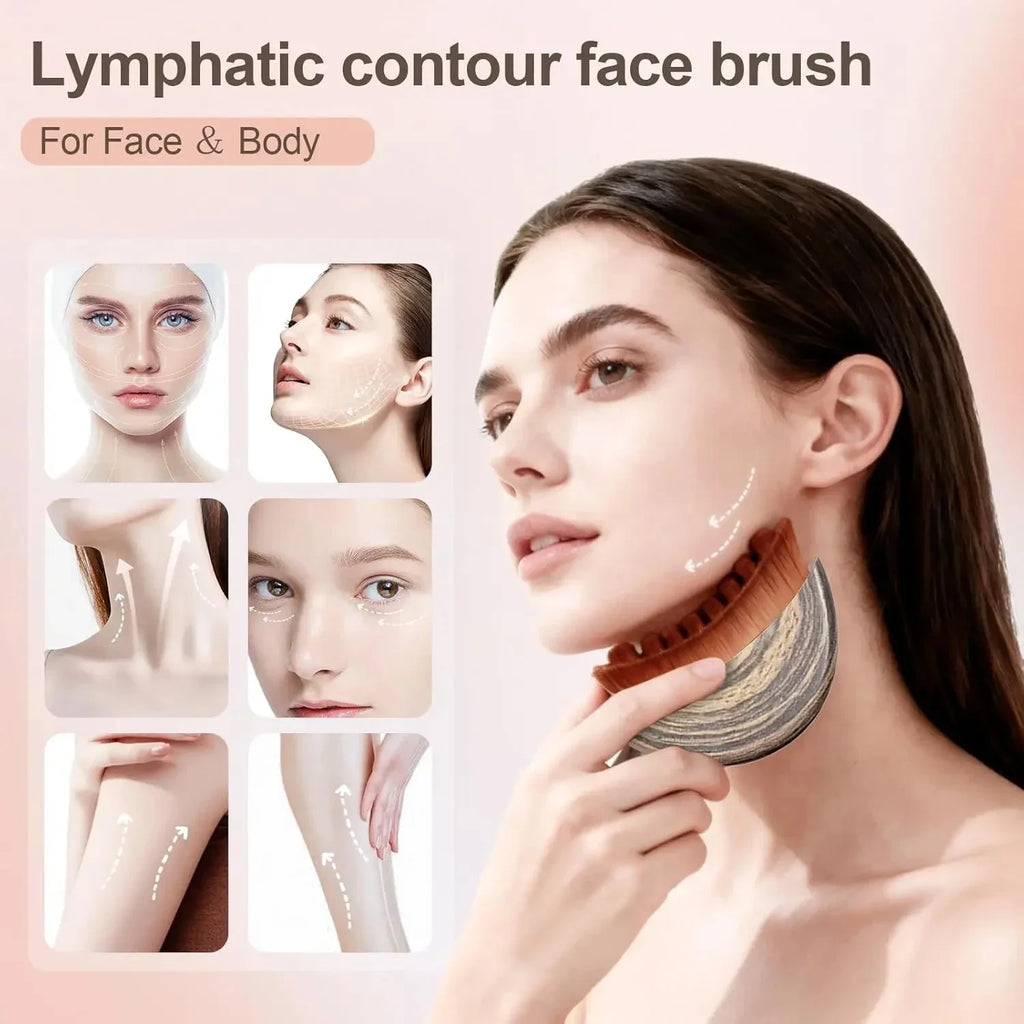 New Lymphatic Contour Face Brush, Lymphatic Drainage Massager for Face,Ergonomically Designed to Fit The Skin Precisely and Reli