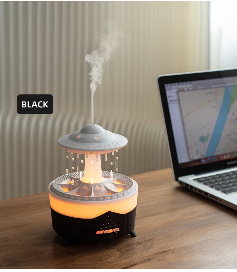 UFO Raindrop Humidifier Water Drop Air Humidifier USB Aromatherapy Essential Oils Aroma Air Diffuser Household Mist Maker Home D