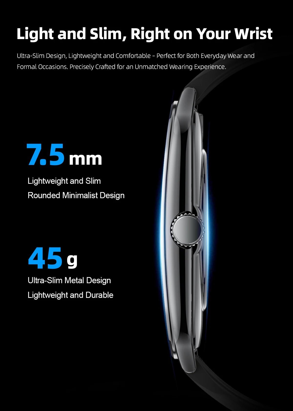 New Ultra Thin Smart Watch Men 1.96" AMOLED 360*360 HD Pixel Display Always Show Time Call Reminder Smartwatch For Android IOS