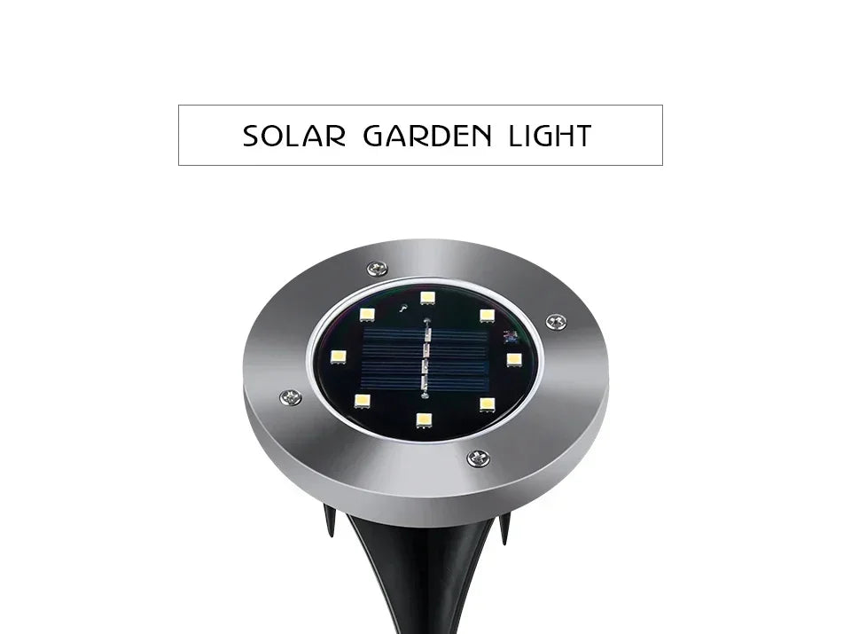 8pcs 8/20LED Solar Thermal Lights Garden Decor Ground Plug-in  Waterproof Street Solar Charging Underground Deck Spotlights