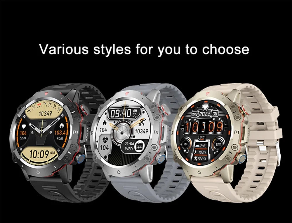 New Outdoor Sports Fitness Smart Watch Heat Rate Sleep Health Clock Waterproof Voice Assistant Alarm Clock Music Smartwatch