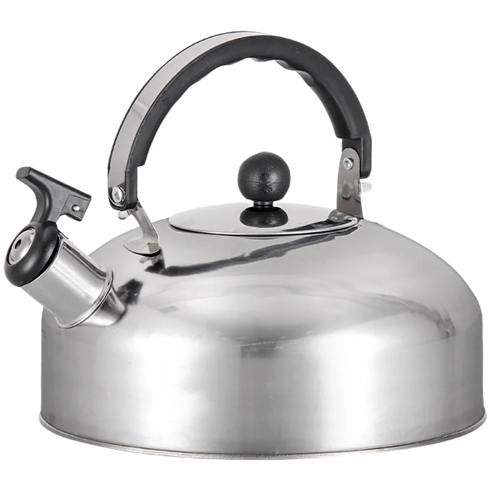 1Pcs Camping Cooking Teakettle Teapot Stainless Steel Whistling Kettle For Trips Whistling Kettle Stove Gas Water Kettle