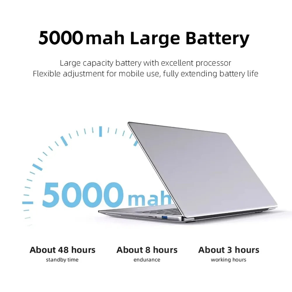 14.1 Inch Premium Ultra Thin Notebook 2026 | Win11 System, Intel 6500Y, DDR4 16GB/32GB RAM, 2TB SSD, Portable Business Laptop PC