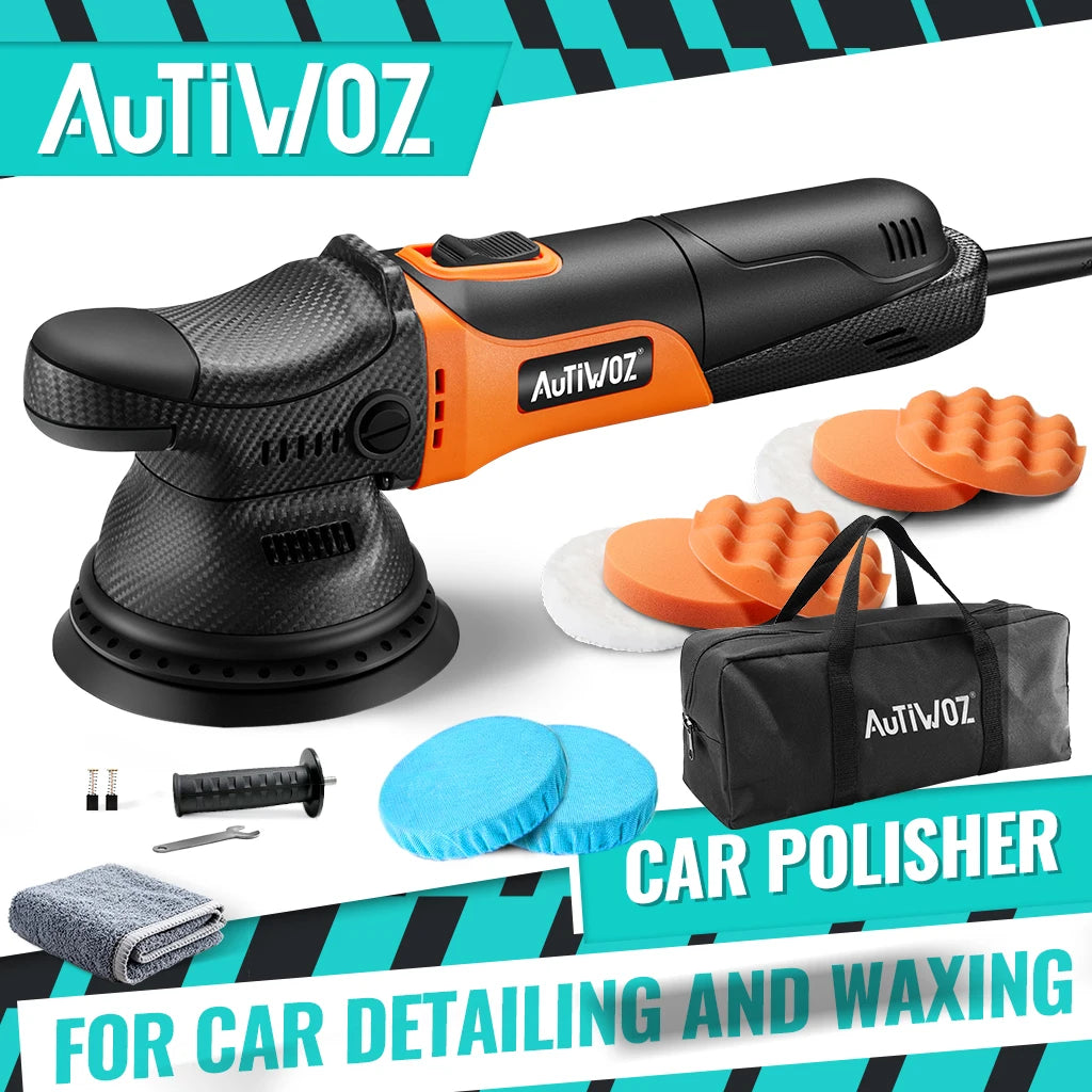AUTIWOZ W01 630W Dual Action Car Polisher 125mm/5" Random Orbital Buffer 6 Speed DA Polishing Machine Waxing Kit For Auto Paint