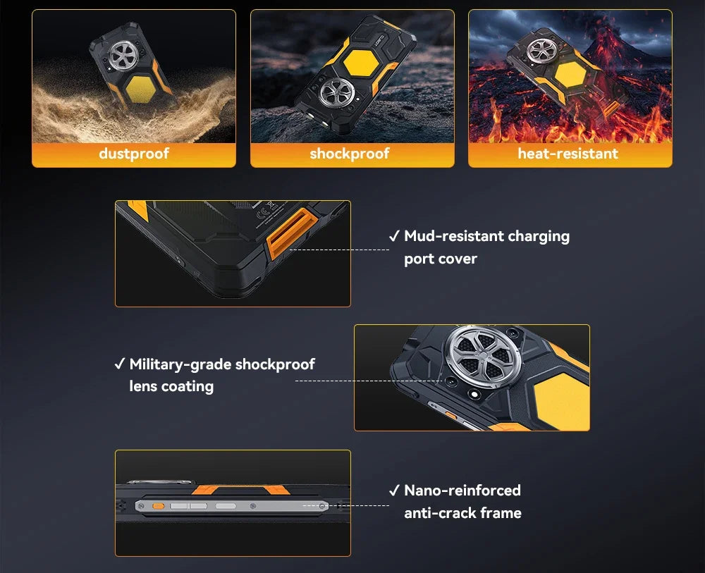 [Ship From UK] CUBOT KingKong Power 5 Android 15 Rugged Smartphone G100 16GB(6+10) 128GB 15300mAh 6.88" 120Hz 64MP Camping Light