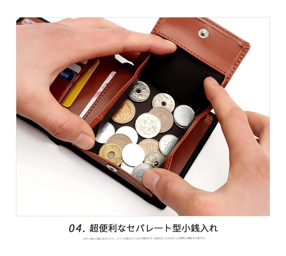 New Genuine Leather Men's Wallet Japanese Style Short Cowhide Multi-card Slot Coin Purse Wallets