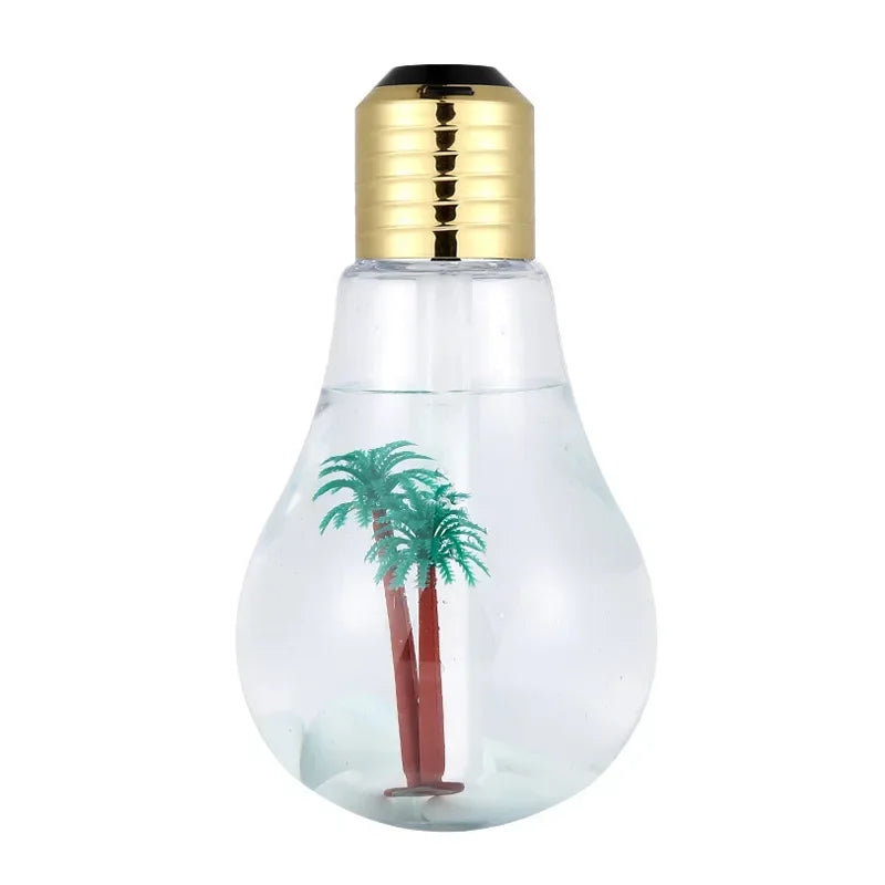 Creative USB Electric Bulb Humidifier Mini Colorful Night Light Micro Landscape Desktop Decoration Diffuser for Bedroom Home