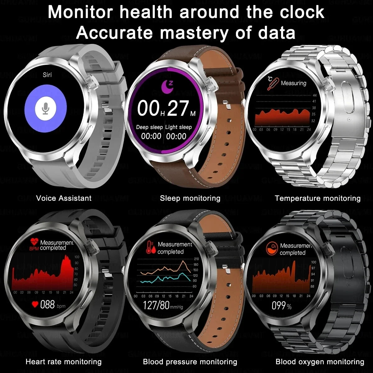 1.85-inch HD Sapphire Glass Smart Watch Men's GPS Movement Track NFC Bluetooth Call  Lingdong Island Health Detection Smartwatch