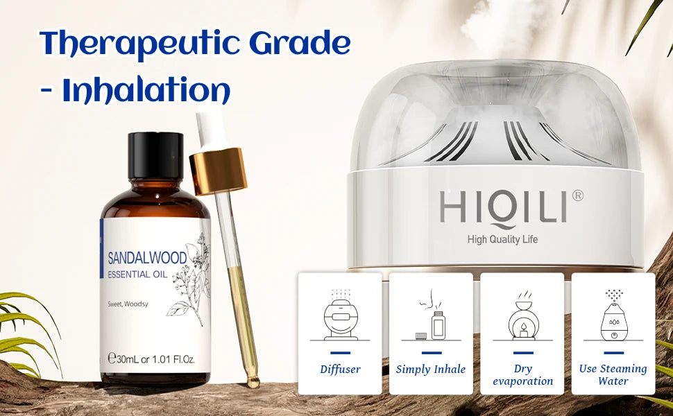 HIQILI 10ml/30ml/100ml Essential Oil With Dropper, Lemongrass/Basil/Rosemary/Camphor Tree/Oriole/Neroli，Diffuser/Humidifier