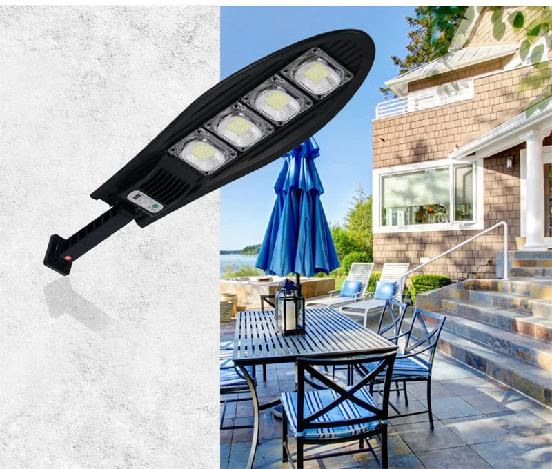 Solar Street Light Super Bright Outdoor Waterproof 168LED Lamp Motion Sensor 3 Modes Lighting Remote Control For Garden Gard