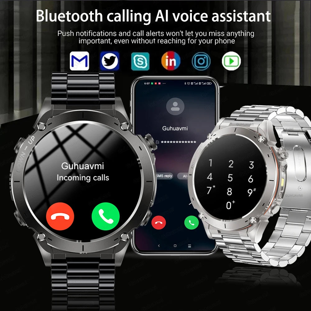 2025 GUHUAVMI Y-101 GPS Sports Smart Watch 10ATM Waterproof Built-in Dual-Band GNSS Compass Altimeter Military Grade Smartwatchs