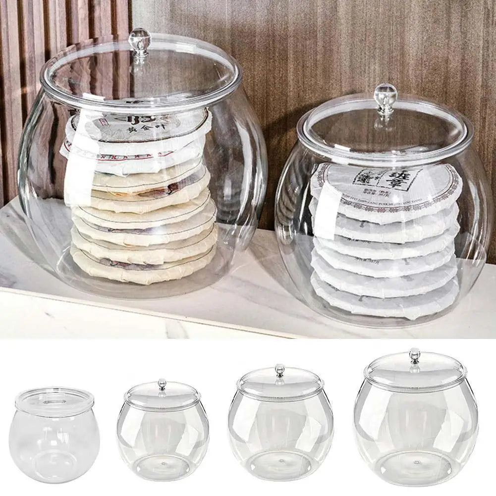 1pc Flour Grains Candy & Cookie Jar Hard and Smooth Plastic Pot with Lids Clear Airtight Food Storage Canister