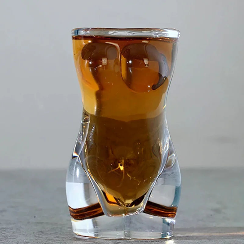 1PC Novelty Body Shaped Glass Beer Cup, Transparent Drinkware for Cocktails and Juices, Funny Wine Glass, Bar and Cafe