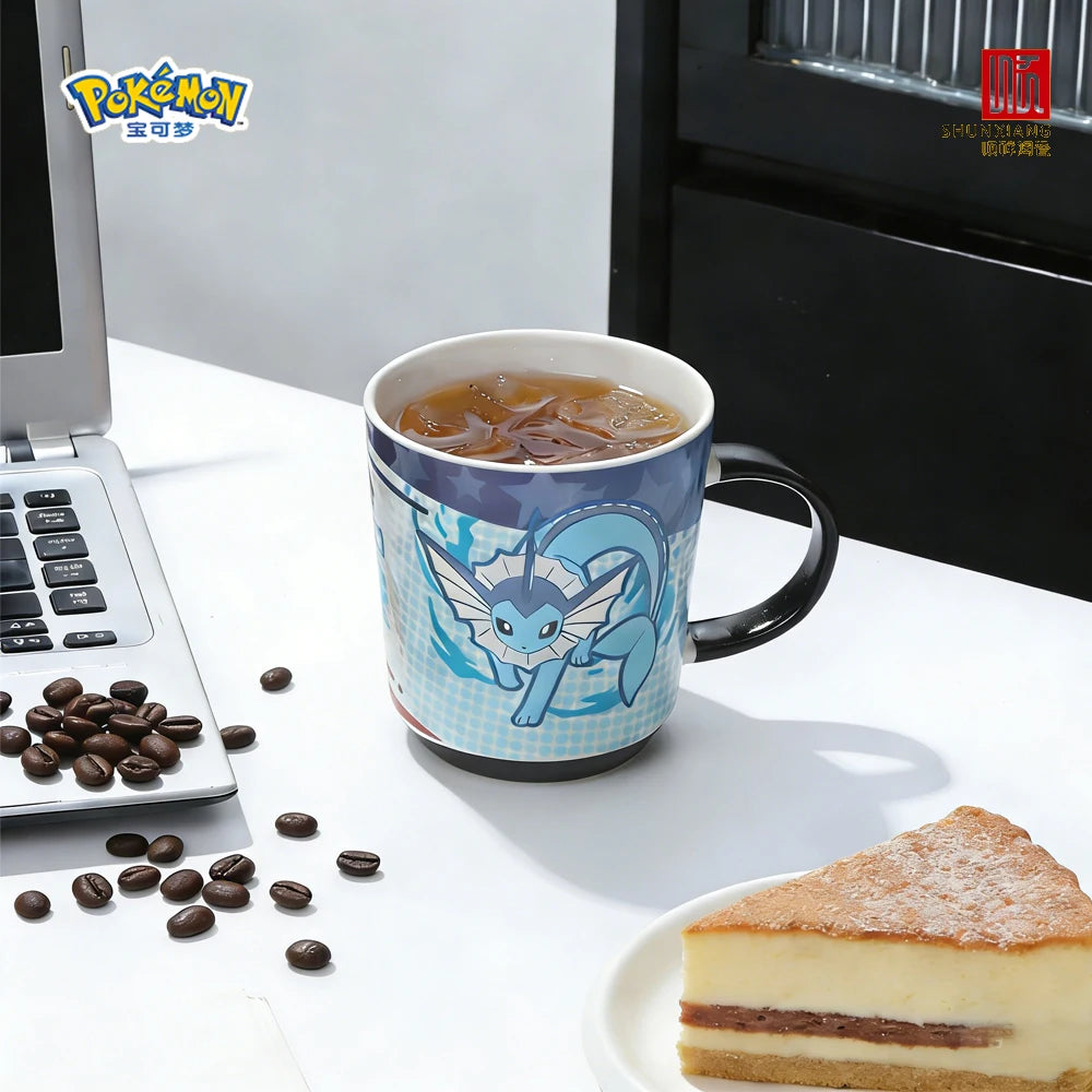 SHUNXIANG Pokémon Ceramic Mug Eevee Color Changing Mug Cartoon Vaporeon & Flareon Coffee Milk Cups Tea Cups Drinkware Gifts