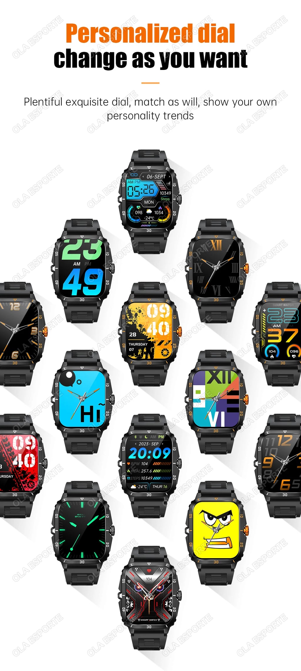 2025 Outdoor Military Watch 1.96" Smartwatch Men Bluetooth Calls Health Monitoring Smart Watch Sport Fitness Watches For Android