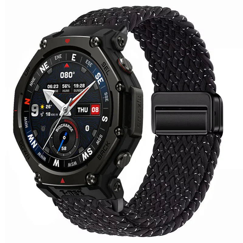 20mm 22mm Nylon Strap for Amazfit T-Rex3 Pro 48/44mm Helio Balance 2 Magnetic Buckle Bracelet Amazfit Active 2 Bip 6 5 Wristband