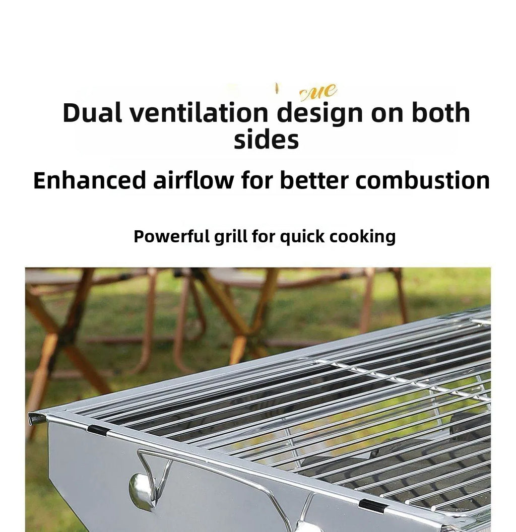 Large Portable Outdoor BBQ Grill Charcoal Grill Cooking Tool for Camping Picnic Garden Home Use Easy to Clean Easy to Carry