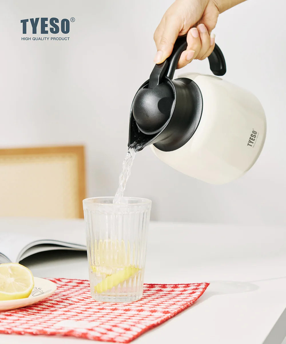 Tyeso Pumpkin-Shaped Thermos Steel Insulated Tea Infuser Hot Cold Water Bottle Removable Infuser 304 Stainless Large Capacity
