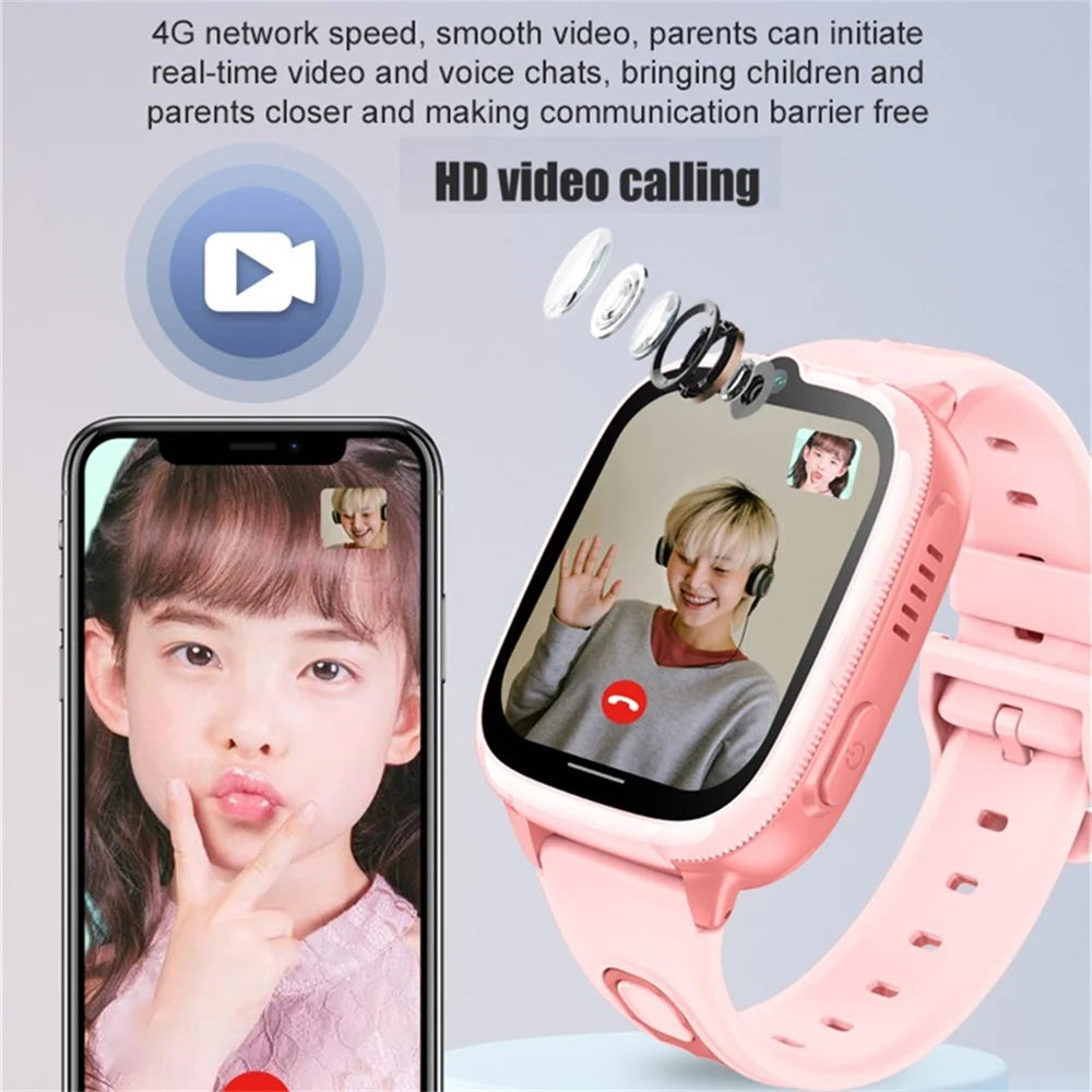 696 Kids Smartwatch 4G Network Video Call LBS WIFl Positioning Voice Calls Waterproof Children Smart Watch Calculator Student