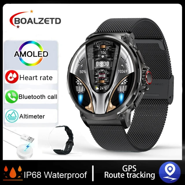 710mAh Bluetooth Call Smart Watch Men Sports Fitness Watches 1.85"HD Health Monitor Waterproof Smartwatch Men For Holiday Gifts