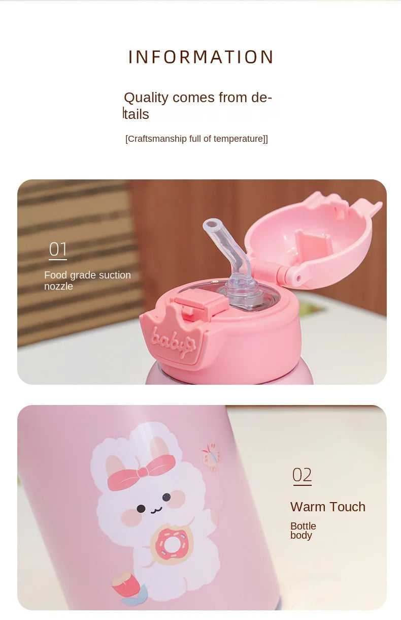 500ml Unicorn Kids Thermos Bottle Cute Children's Thermal Water Bottle Stainless Steel Thermos Mug For Student Water Cup