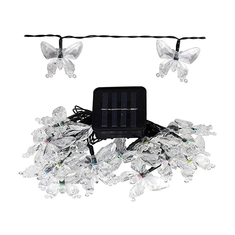 Led Solar Lamp Solar Garden Light Xmas Outdoor Decoration Lights Garden Butterfly Rose Decorative Light Outdoor Garland Lights