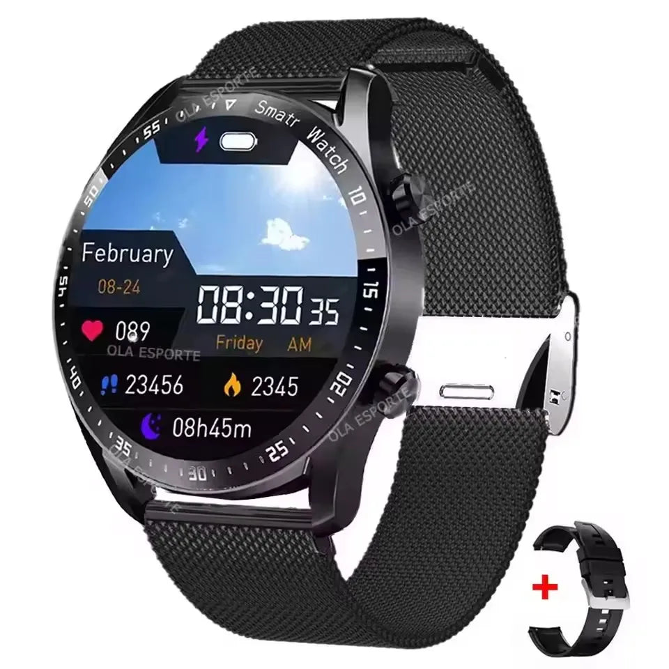 ECG+PPG Bluetooth Call Smart Watch Men Laser Health Blood Pressure Fitnes Sports Watches Man Sports Waterproof Smartwatch+Box